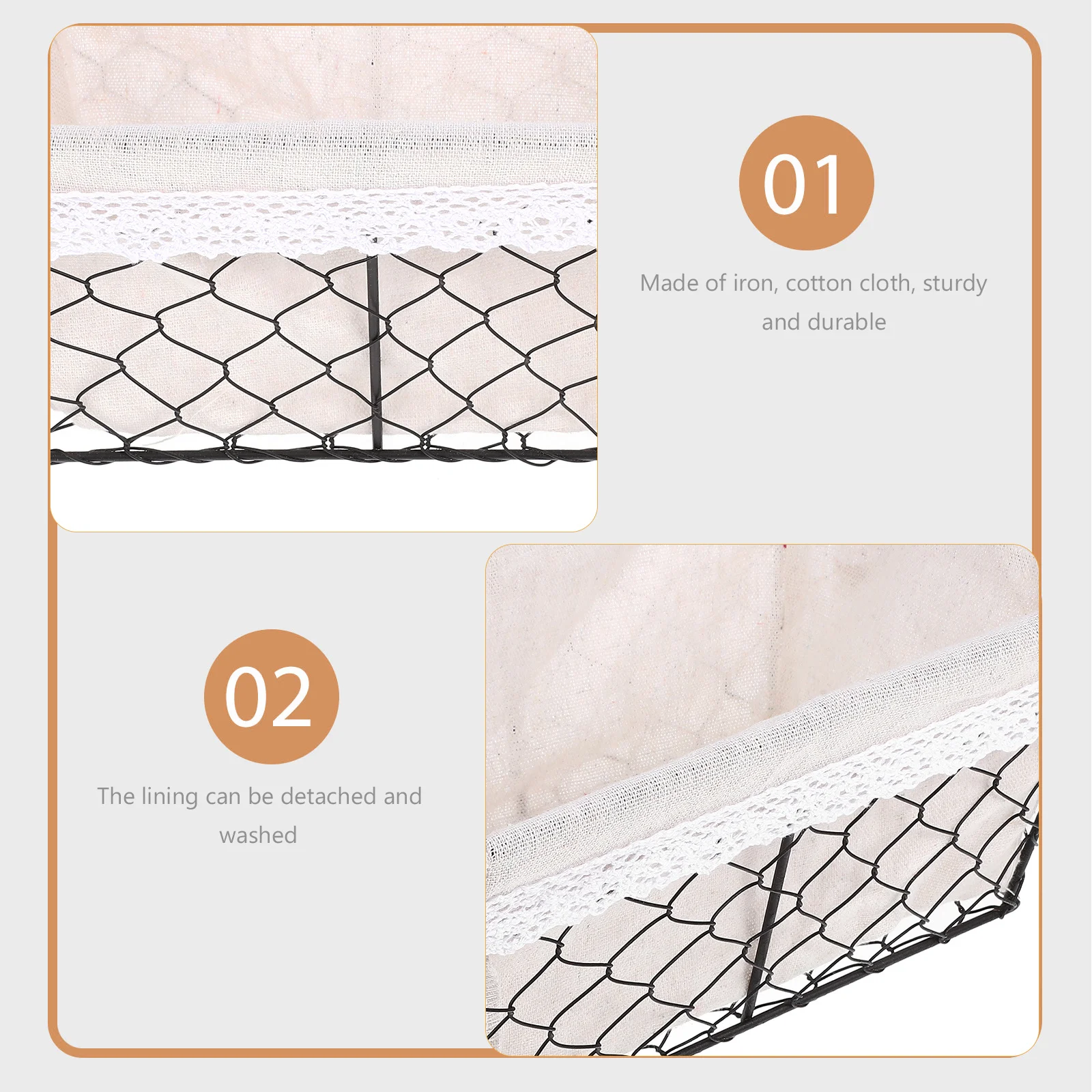 

Handheld Fruit Basket Iron Wire Mesh Storage Basket Detachable Washable Multi-Function For Bread Fruits Eggs Countertop