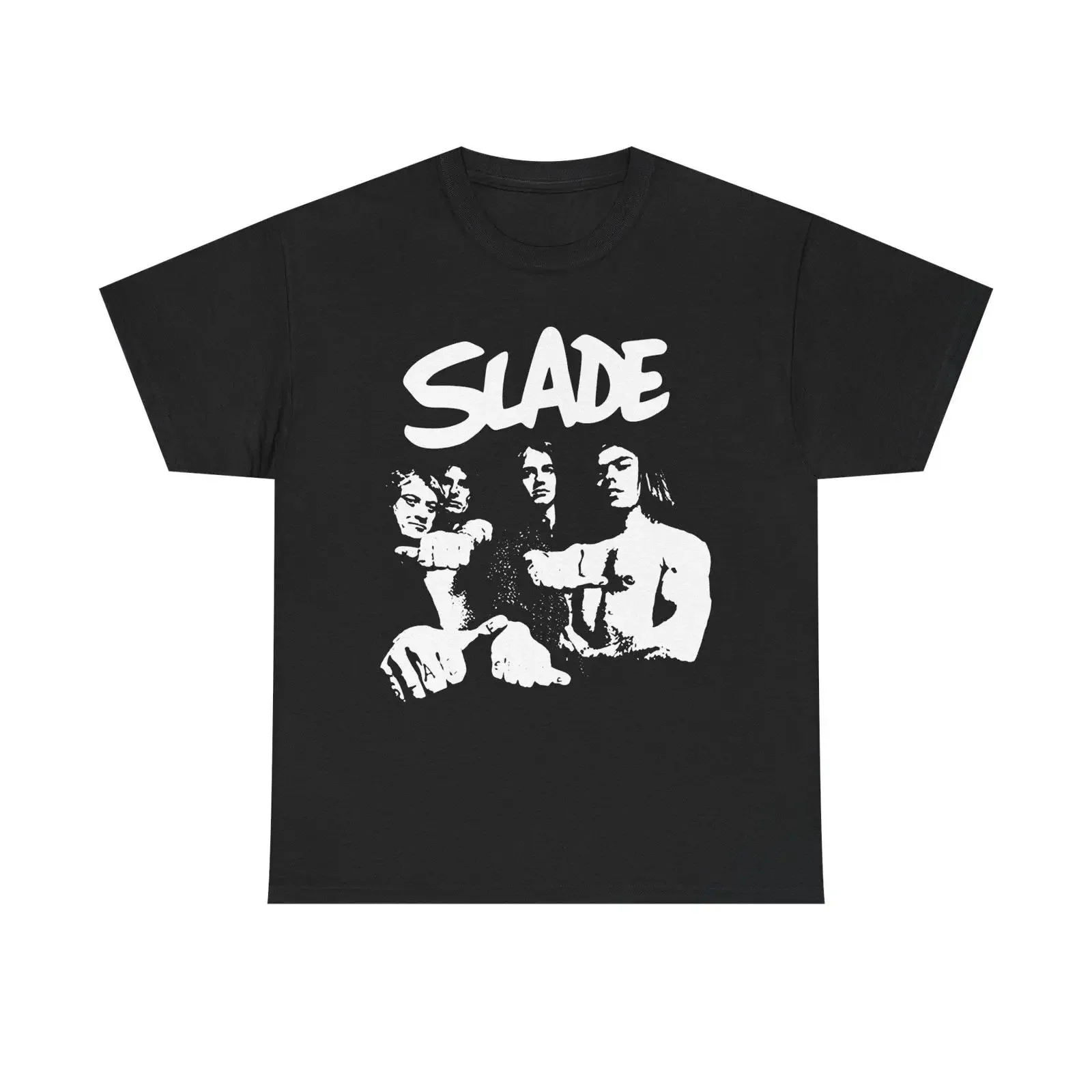 Slade Punk Rock Music tee Heavy Cotton T Shirt vintage Washed streetwear fashion homme Stylish Slightly Stretched