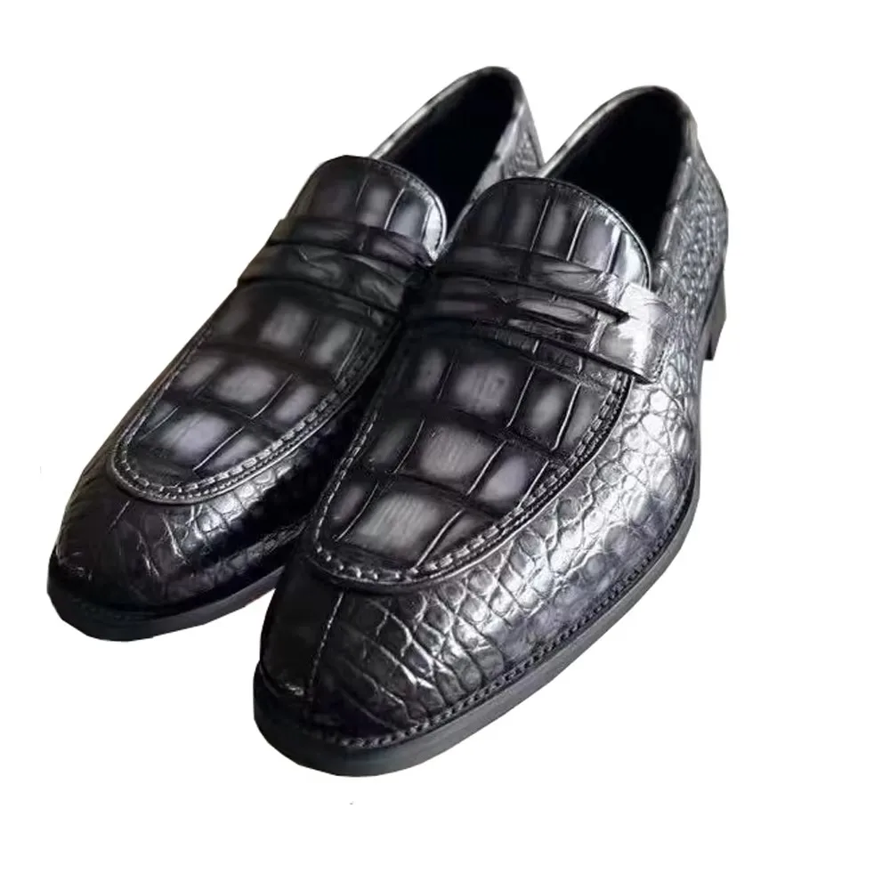 yinshang new men loafers male crocodile shoes wedding fahion leisure shoes