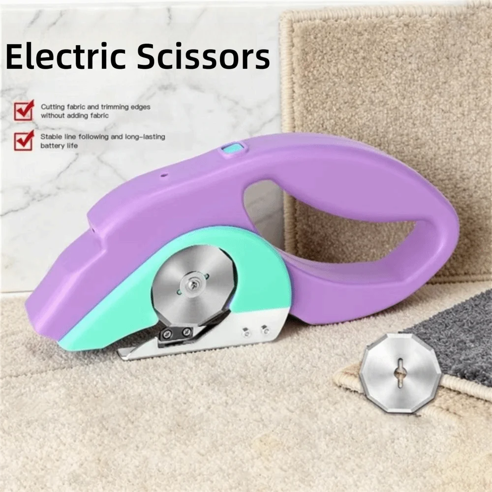 Ten-Sided Roller Electric Scissors Ergonomic Handle Precision Cutting Fabric Cutter Non-slip Grip Smooth Cordless Rotary Shears