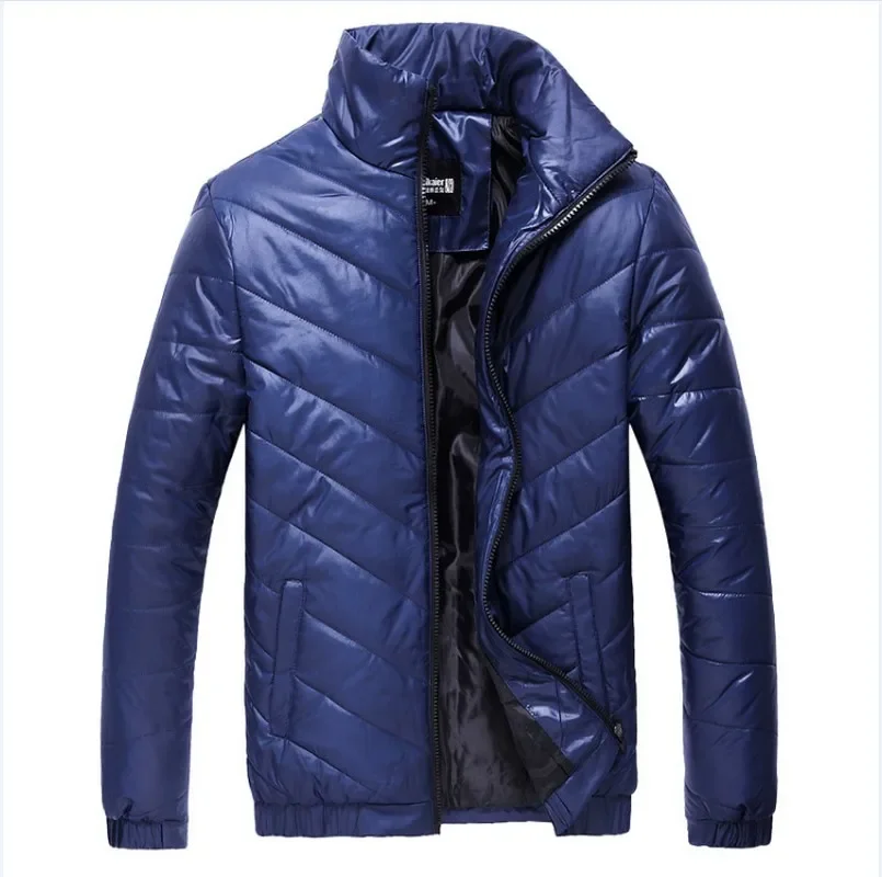 Parka acolchoada para baixo monocromática masculina, casaco quente, jaqueta casual, outwear de inverno, casacos de outono, nova marca, M- 5XL