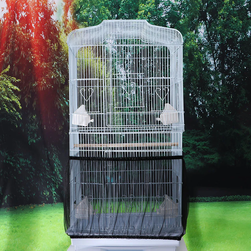 

Bird Cage Cover Mesh Guard Dust-Proof Net Skirt Premium Material Elastic Securely Fixed Air Circulation Bright Interior