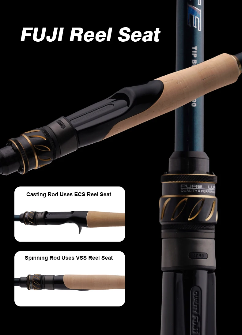 PURELURE DANCE S822H ML H Spinnrute für Bass High Carbon Long Throwing Angelrute im FUJI-Zubehör, Plus Spinnrolle – Detail 8