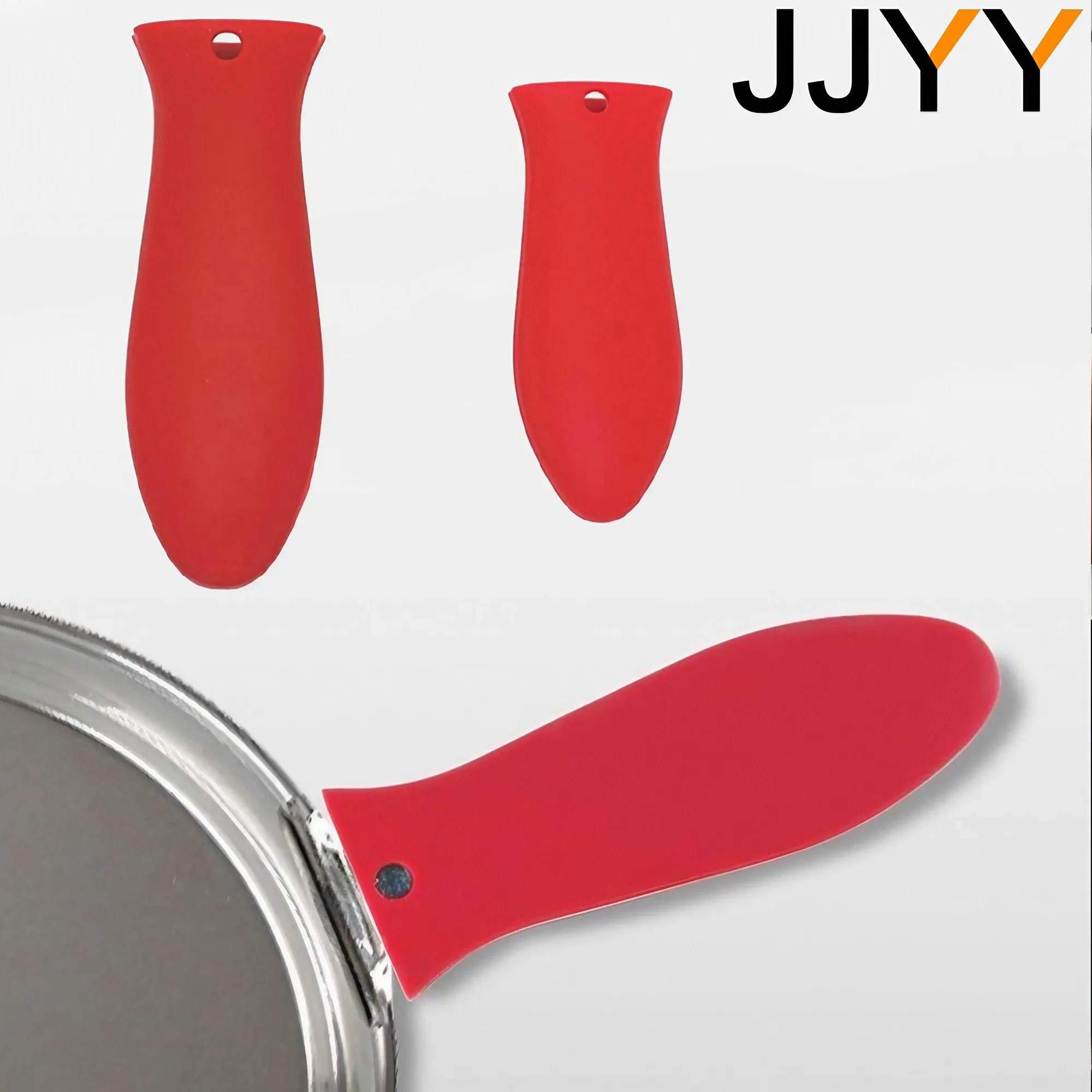 JJYY Pot Holder Handle Anti Slip High Temperature Resistance Potholder Silicone Skillets Grip Cover Anti-scald Kitchen Gadgets