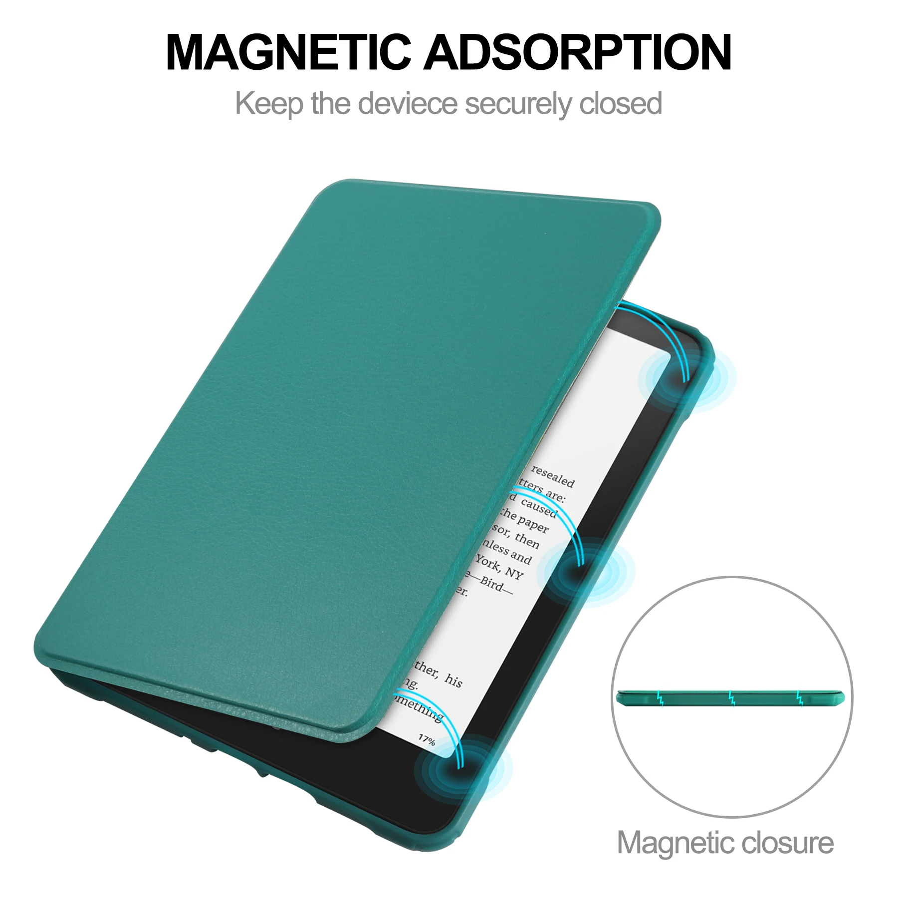 حافظة Auto Wake/Sleep Kindle - غطاء مغناطيسي من جلد البولي يوريثان لأجهزة Paperwhite 12th Gen(2024) & Colorsoft مقاس 7 بوصات (موديل SA569P/SA568B)