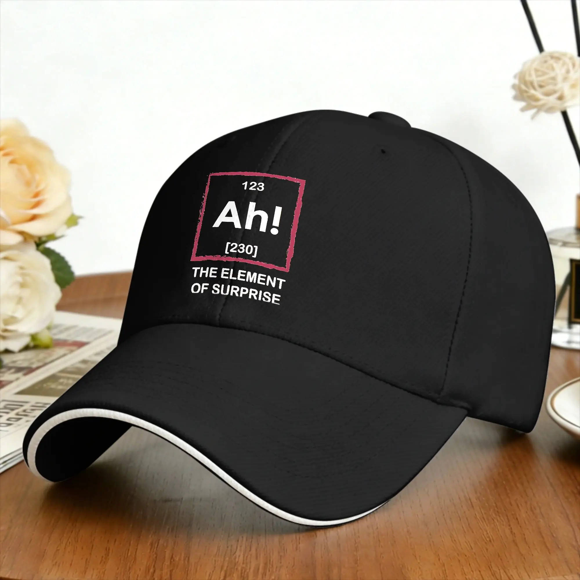 Ah! The element of surprise! Sandwich Cap Adult ,Popular Chemist Quote  Caps Sun Caps Adjustable Polyester Baseball Cap Autumn