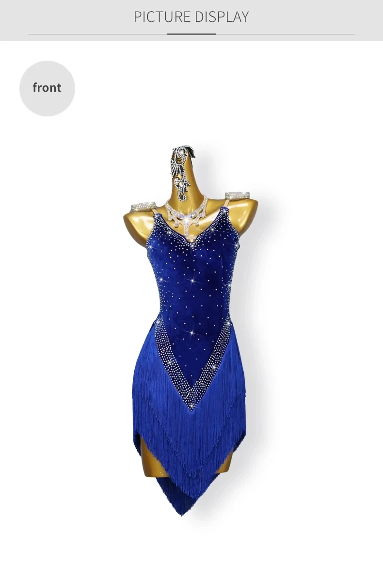 2026 Damen Lateinamerikanisches Tanzkostüm, Mädchenkleid, Abendkleid, sexy Rock, Ballsaal-Wettbewerb, Sportkostüm, elegante Bühnenkleidung mit Fransen – Detail 7