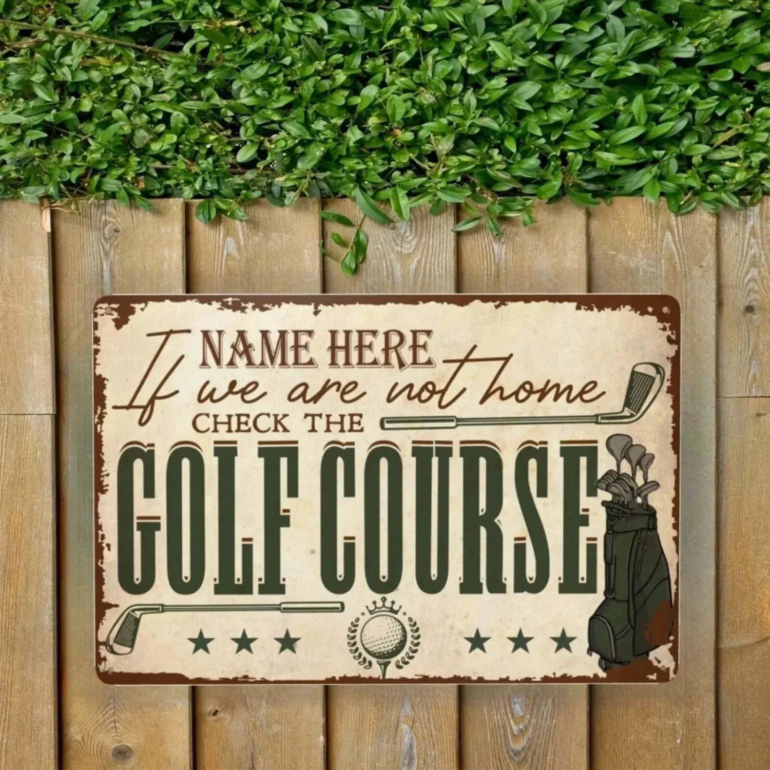 1pc 2D Flat Personalized Golf Course Metal Plaque 8x12inch Wall Hanging Ornament Home Bar Garage Indoor Outdoor Decor Gift For G