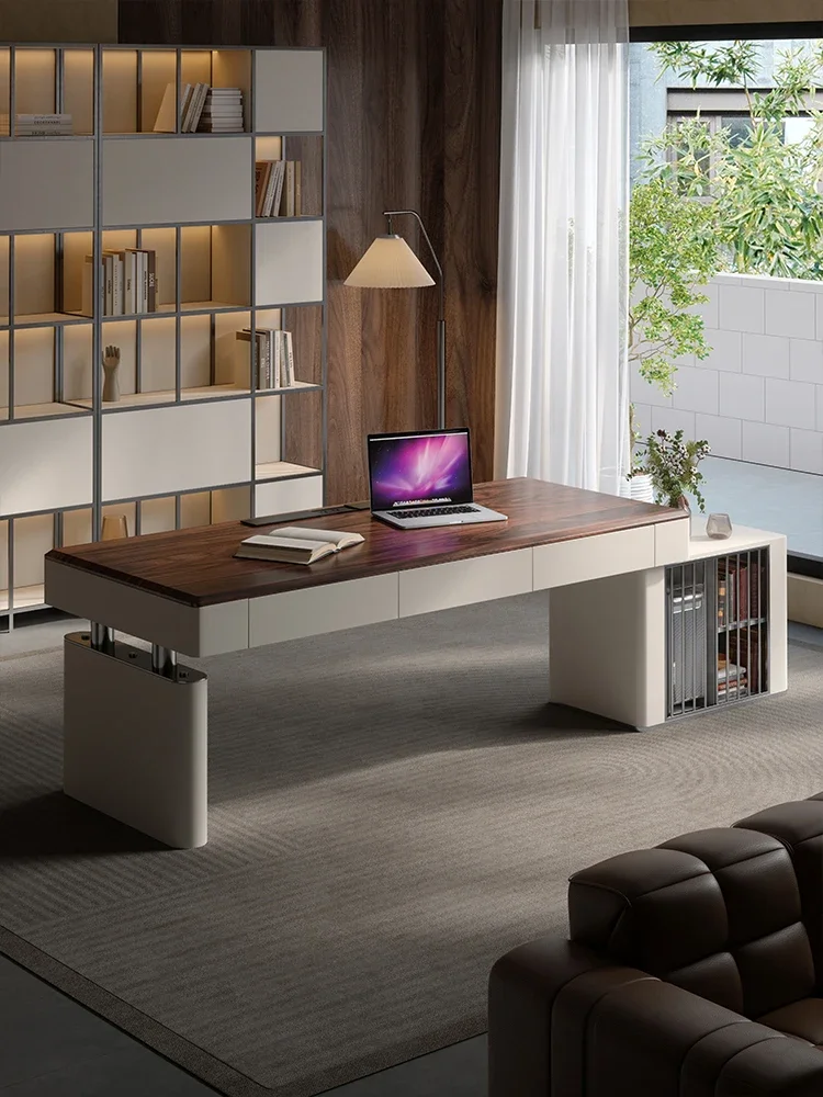 Walnut desk Italian light luxury modern study adult home