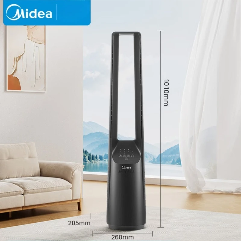 Midea DC Inverter Bladeless Fan Silent, High-Power Floor Fan Safe Home Tower Fan  air cooler
