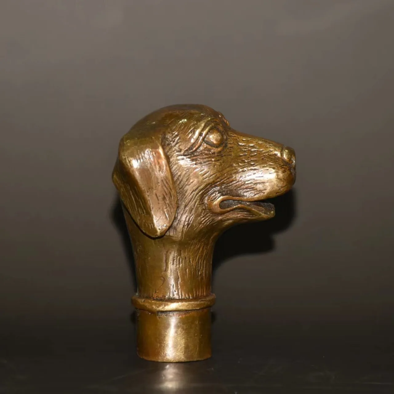 Pure copper imitation purple copper zodiac dog cane head