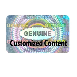 Custom Silver Hologram Security Stickers Tamper Proof Warranty Void Labels Anti-Counterfeit Genuine Seal Stickers (Custom Text)