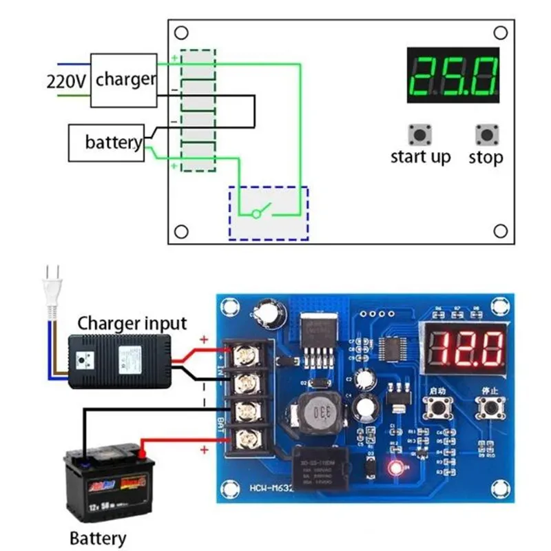 1pcs XH-M603 Battery Lithium Battery Charge Control Module Battery Charge Control Protection Switch 12 24V