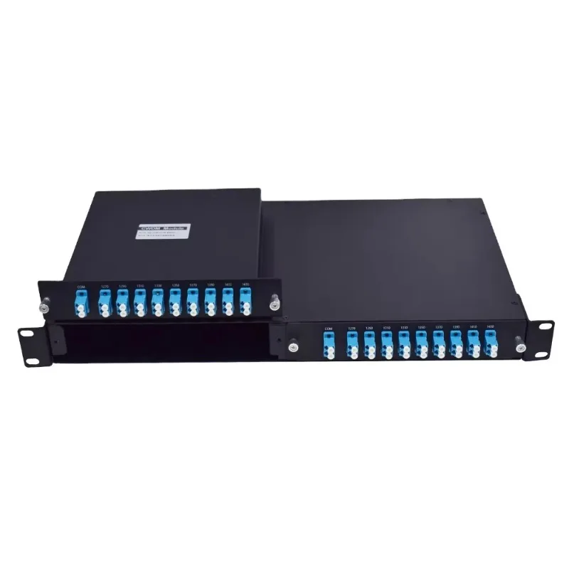 2-Slot Half-Size LGX Cassette 18CH CWDM Multiplexer Single Fiber Module for 19-Inch Rack Mount