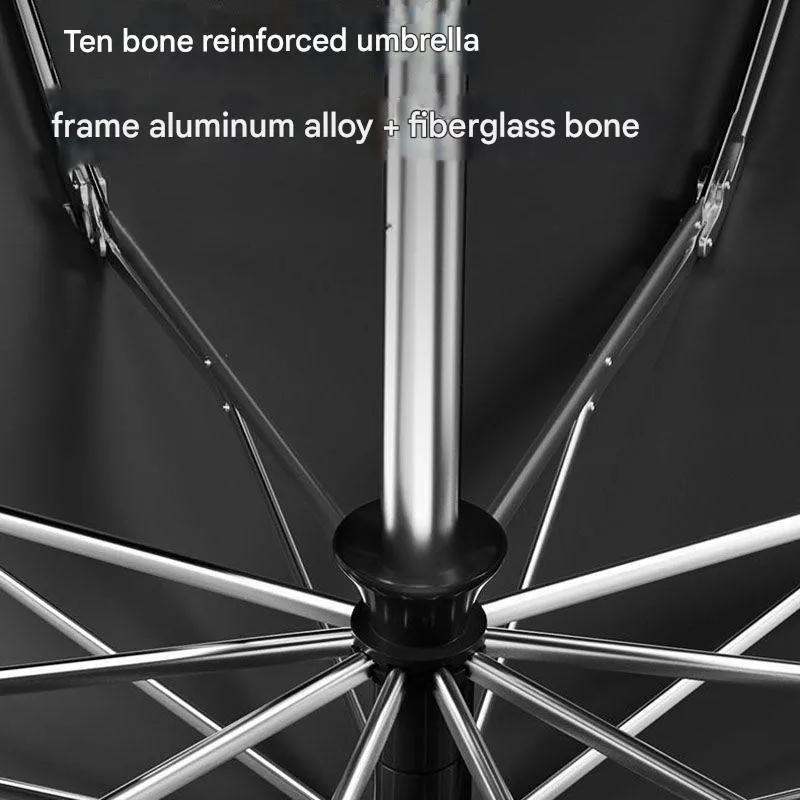 

High-end Fully Automatic Simple Umbrella Large Size Wind and Rain Resistant Special Men's Reverse Folding Car-mounted Umbrella