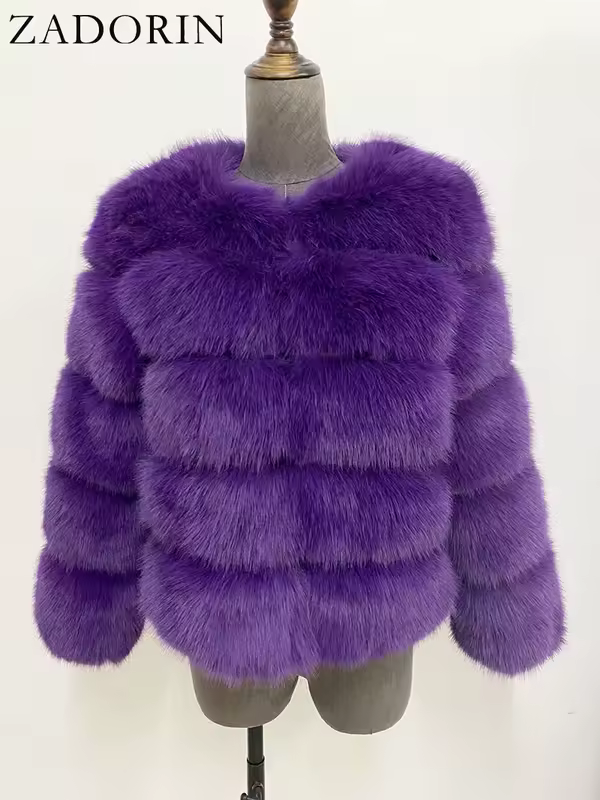 ZADORIN S-6XL Mink Coat Winter Black White Faux Fur Coat Woman Elegant Fluffy Faux Fur Jacket Top Short Fur Coats Woman Clothing - Image 30