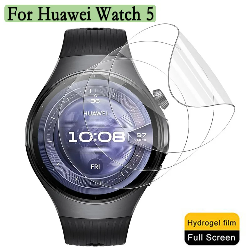 For Huawei Watch 5 42/46mm Watch Soft Clear Protective Film 3Pcs Hydrogel Protective Film Full Screen Protector Not Glass
