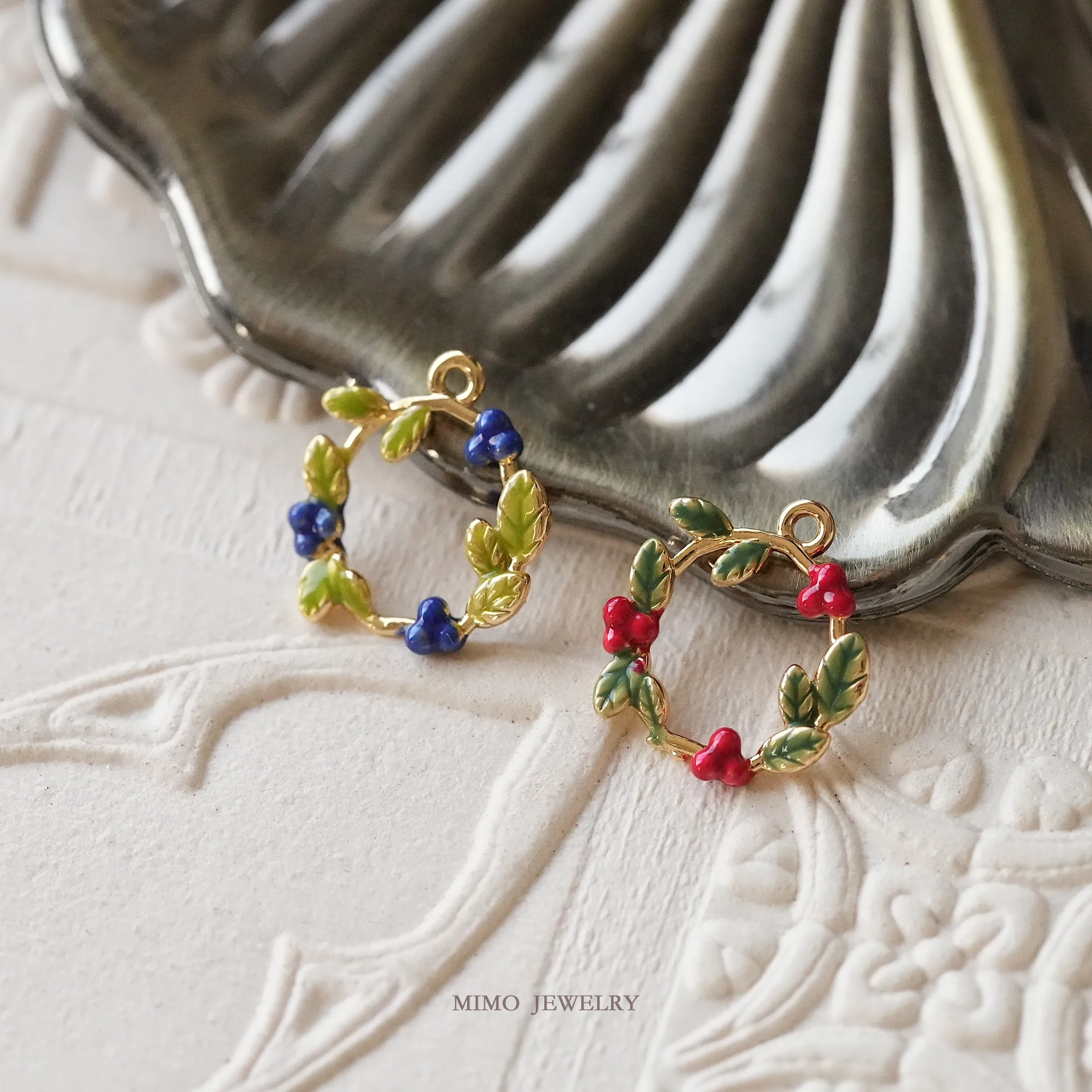 Atmosphere Berry Wreath Single Hanging Double Hanging Charms Pendant Supplies DIY Hand Brass Gold Plated Accessories