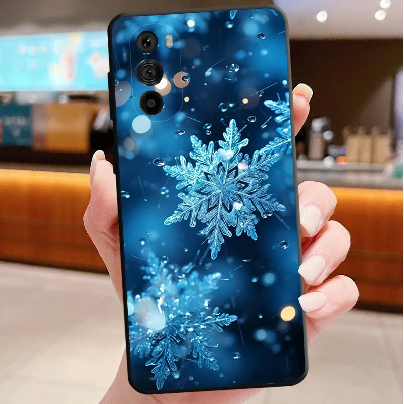 حافظة هاتف لهاتف موتورولا إيدج 60 50 40 30 Ultra Neo Fusion 50 40 Pro Moto G Stylus G Play G Power G شتاء عيد الميلاد ندفة الثلج #4