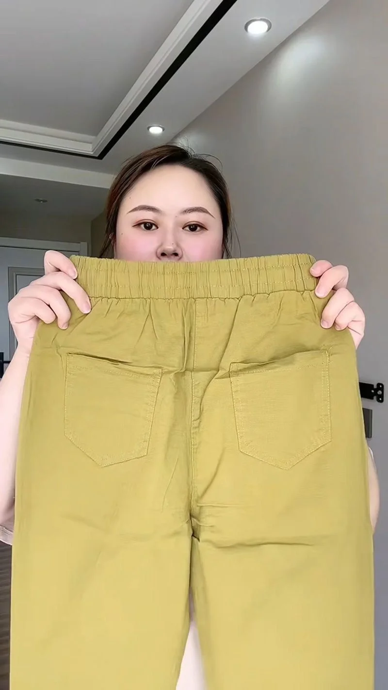 Spring Summer Women's Harem Pants High Waist Straight Casual All-match Pants Women Fashion Loose Cotton linen Trousers Female
