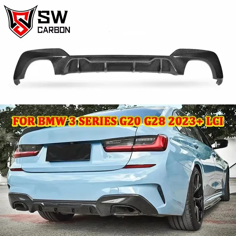 Carbon Fiber MP Style Rear Diffuser for BMW 3 Series G20 G28 325i 330i M Sports 2019-2022 Rear Bumper Lip Under Spoiler Splitter