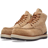 VISVIM deer suede leather handmade Goodyear thick-soled shock-absorbing shoes Martin work boots for men