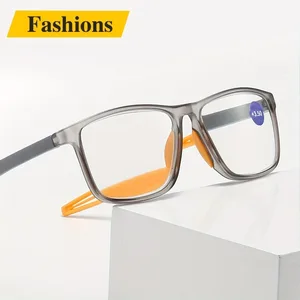 Vintage TR Reading Glasses - Ultralight Non-Slip Rectangular Presbyopic Eyewear Ideal Gift for Men & Women +1.0 to +4.0 Strength