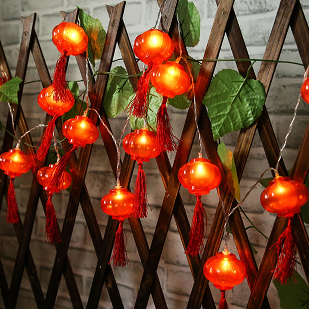 1pc 6Cm Led Lantern String Lights New Year Spring Festival Decorative Lights For Home Garden Wedding (2M 10 Leds