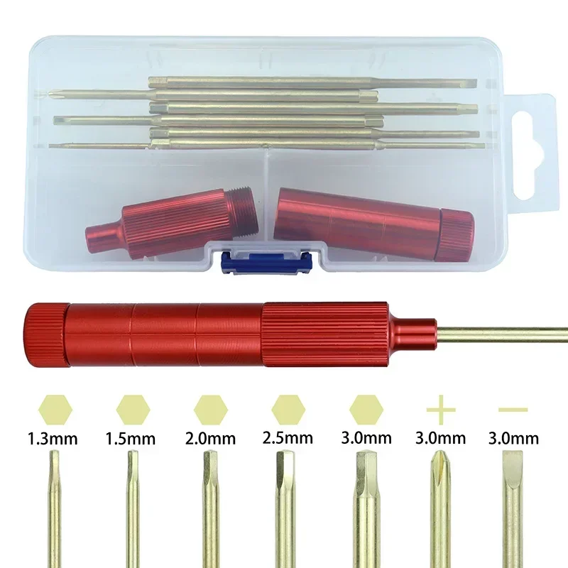 Destornillador portátil S2 Ti, cabeza de acero de alta velocidad chapada, destornillador interior de seis ángulos para herramienta de mantenimiento de modelo de barco de coche Rc