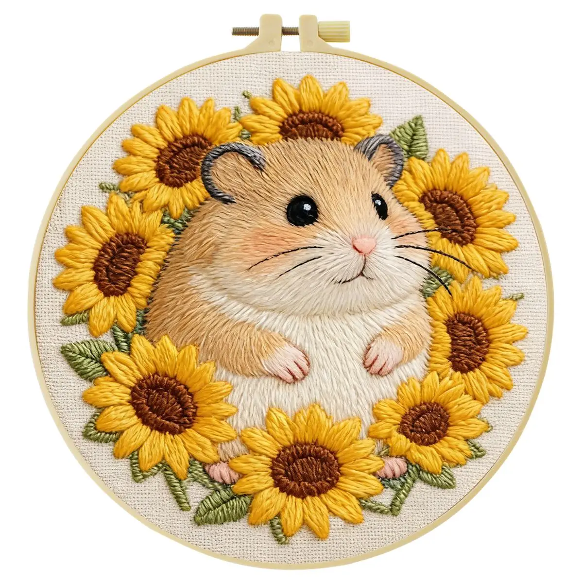 1 Stück 20X20CM/15X15CM 7,87/6,3 Zoll Hamster Stickerei Starter-Kit DIY-Kit DIY Stickerei-Set Handarbeits-Set für Anfänger – Detail 3