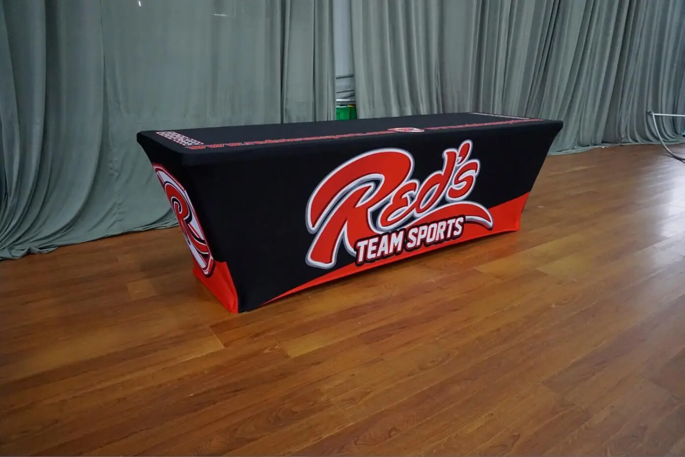 Free Shipping 8FT Stretch Fabric Table Cover Fits 8ft Table Printed Full Color Dye Sublimation, Custom Elasticity Tableclothes