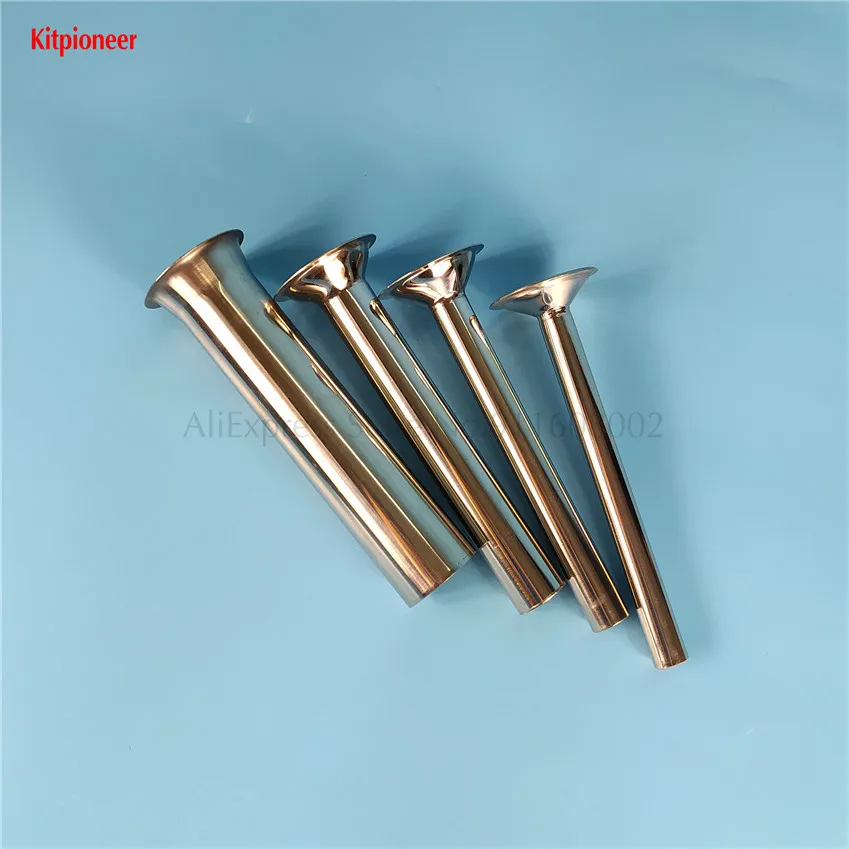 Embudo de acero inoxidable para embudo de salchichas, tubos de embudo gruesos para picadora de carne, 4 unids/set por juego