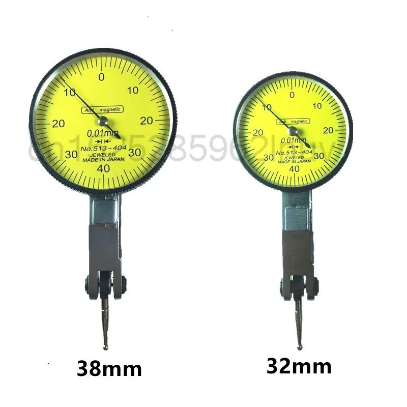 CNC Micrometer 513-404 Analog Lever Dial Indicator Dial Accuracy 0.01 Range 0-0.8mm Diameter 38mm 32mm Measuring