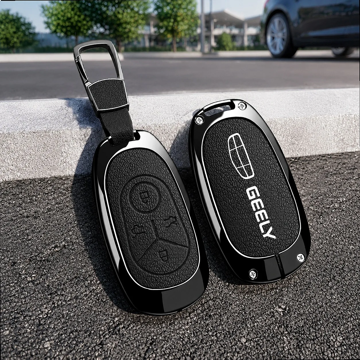 Geely EX2 4-button key cover - keychain detail