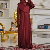 Vêtement de prière pour femmes Ramadan musulman Abaya caftan femmes Jilbab avec Hijab Abayat Islam Robe modeste Robe vêtements arabes islamiques 5