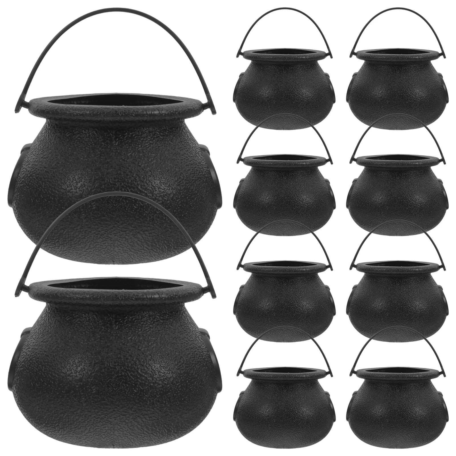

12 Pcs Witch Pot Candy Bucket Holder Halloween Mini Cauldron Bowl Plastic Basket Jars Buckets for