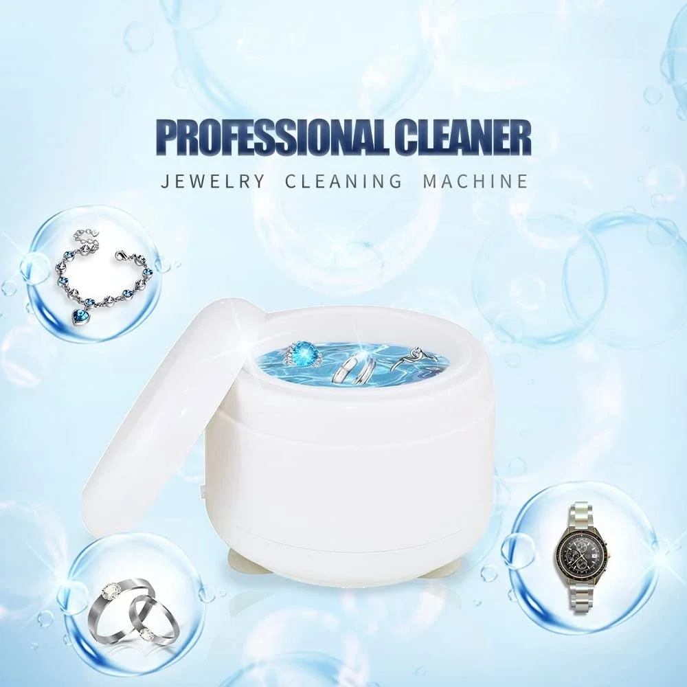 

Professional Portable Ultrasonic Cleaner Deep Clean Rings Watches Coin Earrings Necklaces with Jewelry Cleaning Machine Tool Kit