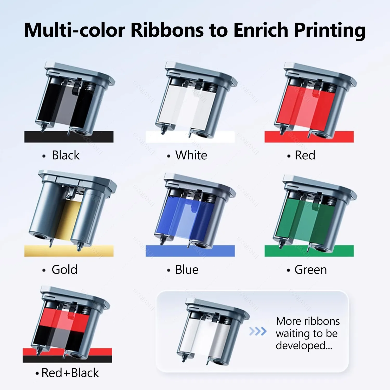 Niimbot Ribbon Black White Red Golden Green Blue for M2 Thermal Transfer Label Printer Color Printing Long-term Storage