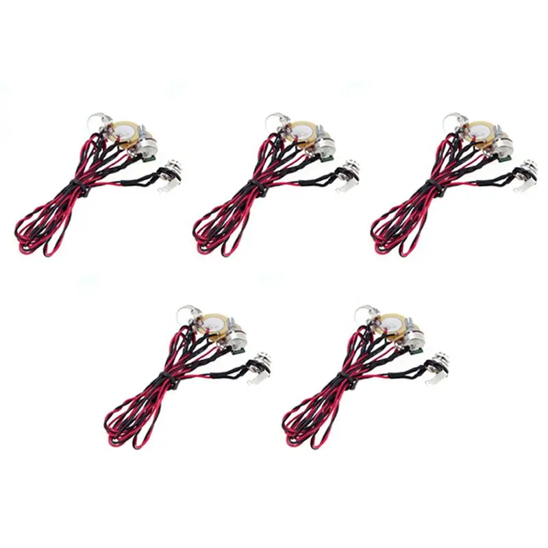 NALFI-5X Dual Piezo Pickup Pick-Up 6.35Mm Jack With Volume Tone Control For Acoustic Guitar Ukulele