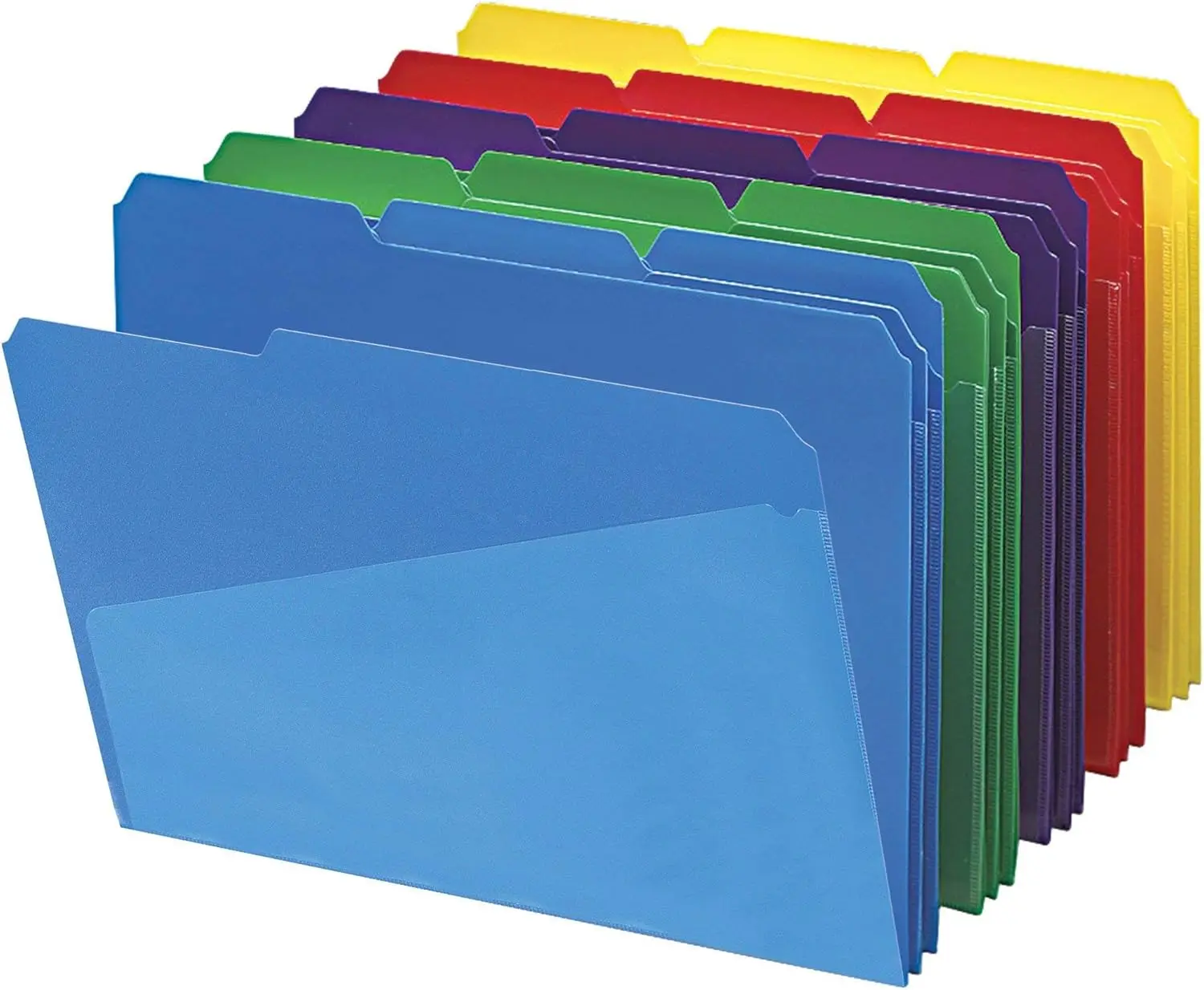 

Poly File Folders with Pockets, 1/3-Cut Tabs, Letter Size Office Supplies, Set of 30