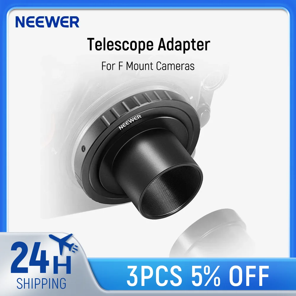 

NEEWER T Ring with M42 Threads & 1.25" Telescope Adapter For Nikon F Mount Cameras & Telescope Eyepieces Lens Adapter Ring