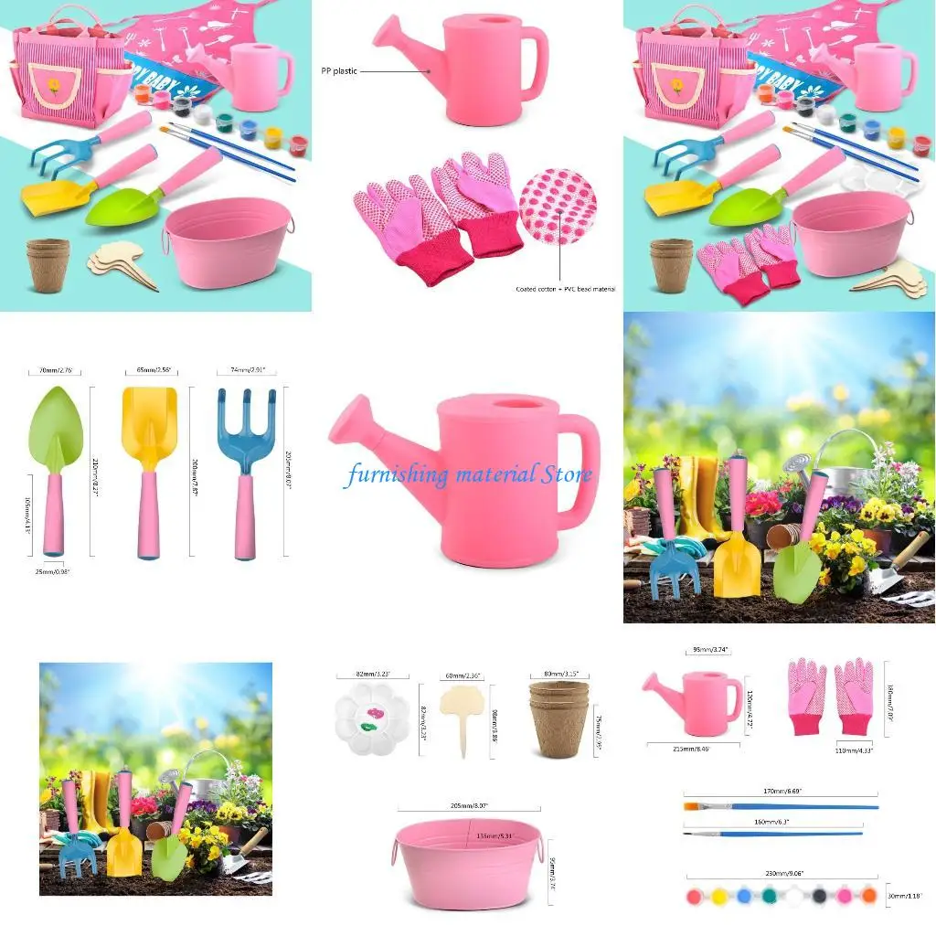 

Y5GD 1 комплект весенних садовых посадок, детские инструменты, лопата, грабли, мотыга для овощей