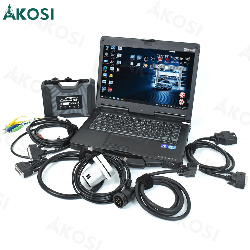 DoIP for M6+ Super MB PRO M6+ Wireless Star Full Function Heavy Duty for Benz Cars Trucks diagnosis Tool +CF54 Laptop