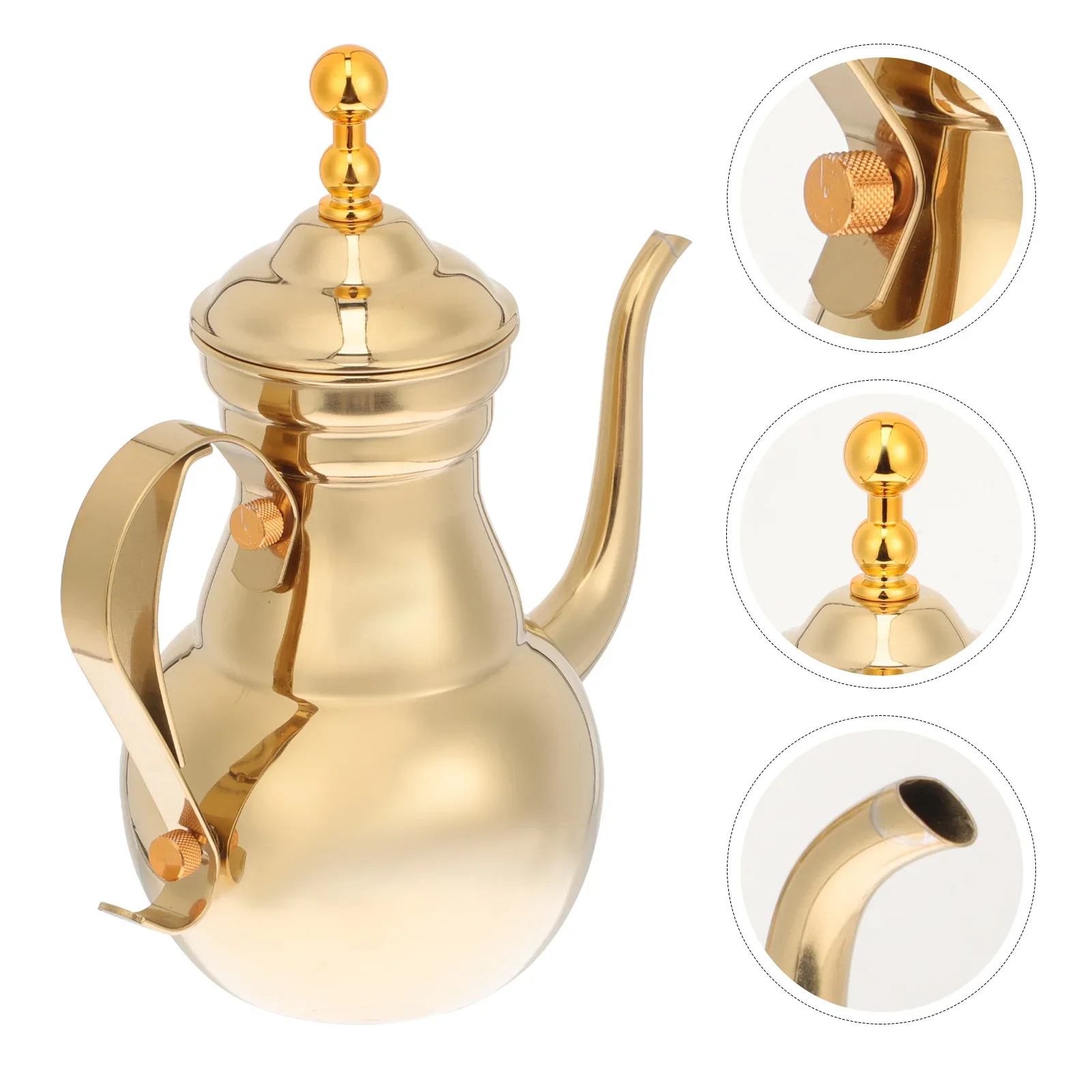 

Court Coffee Pot Long Spout Espresso Machines Container Vintage Household Kettle Stainless Steel Exquisite Make Tea