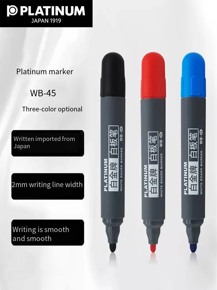 Platinum WB-45 Dry-Erase Whiteboard Marker, Single-End Plastic Barrel, High-Density Ink, Quick-Drying & Easy to Wipe, for Office