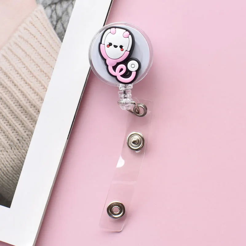 1PC Cartoon Versenkbare Pull Abzeichen Reel ID Lanyard Name Tag Karte Abzeichen Halter Rollen Arzt Krankenschwester Liefert Credential Halter – Detail 8
