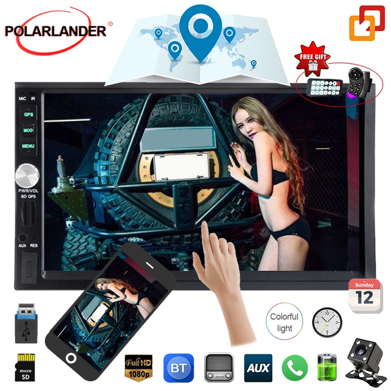 

2 Din Universal Car Stereo Multi Language Menu FM 87.5-108MHz Remote Control MP3 Player