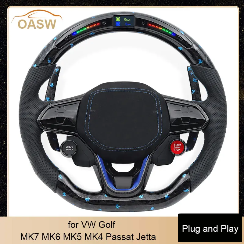 

Touch Steering Wheel Blue Forged Carbon for Volkswagen VW Golf MK7 MK6 MK5 MK4 Passat Jetta Touareg Phaeton Tiguan Magotan Polo