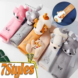 Cute Cartoon Car Seat Belt Cover Adjustable Plush Car Safety Belt Cover Shoulder Pad for Kids Adults Car Interior Accessories