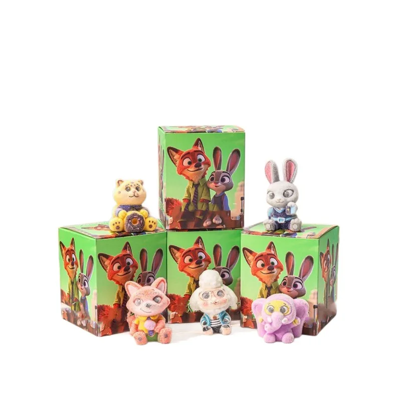 New Zootopia  2 Judy Nick Resin Flocking Blind Box Figure Doll Kids Toy Gift Children Collectible Figurine Cartoon
